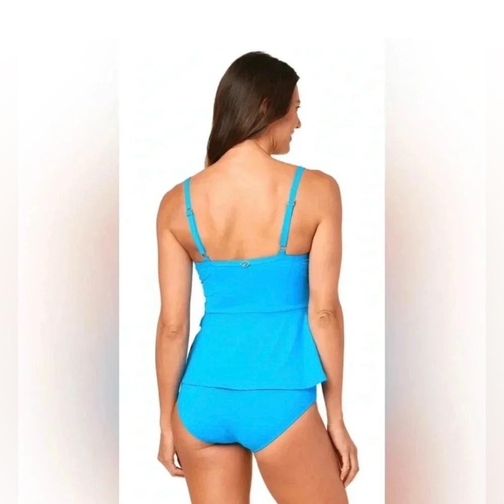 Jantzen Bright Blue Peplum Tankini Swimsuit Set Size 14 - Picture 5 of 12